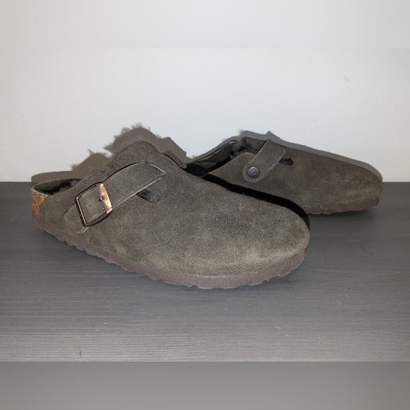 Boston Shearling Suede Leather Birkenstock - Mocha! EU size 39 - US 8 - Picture 4 of 6